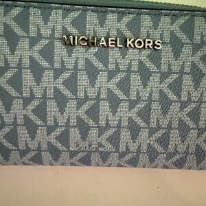 Michael Kors Blue and Silver Wallet